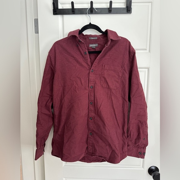 *3/$25* Eddie Bauer Maroon Casual Button Down Shirt - Picture 1 of 4